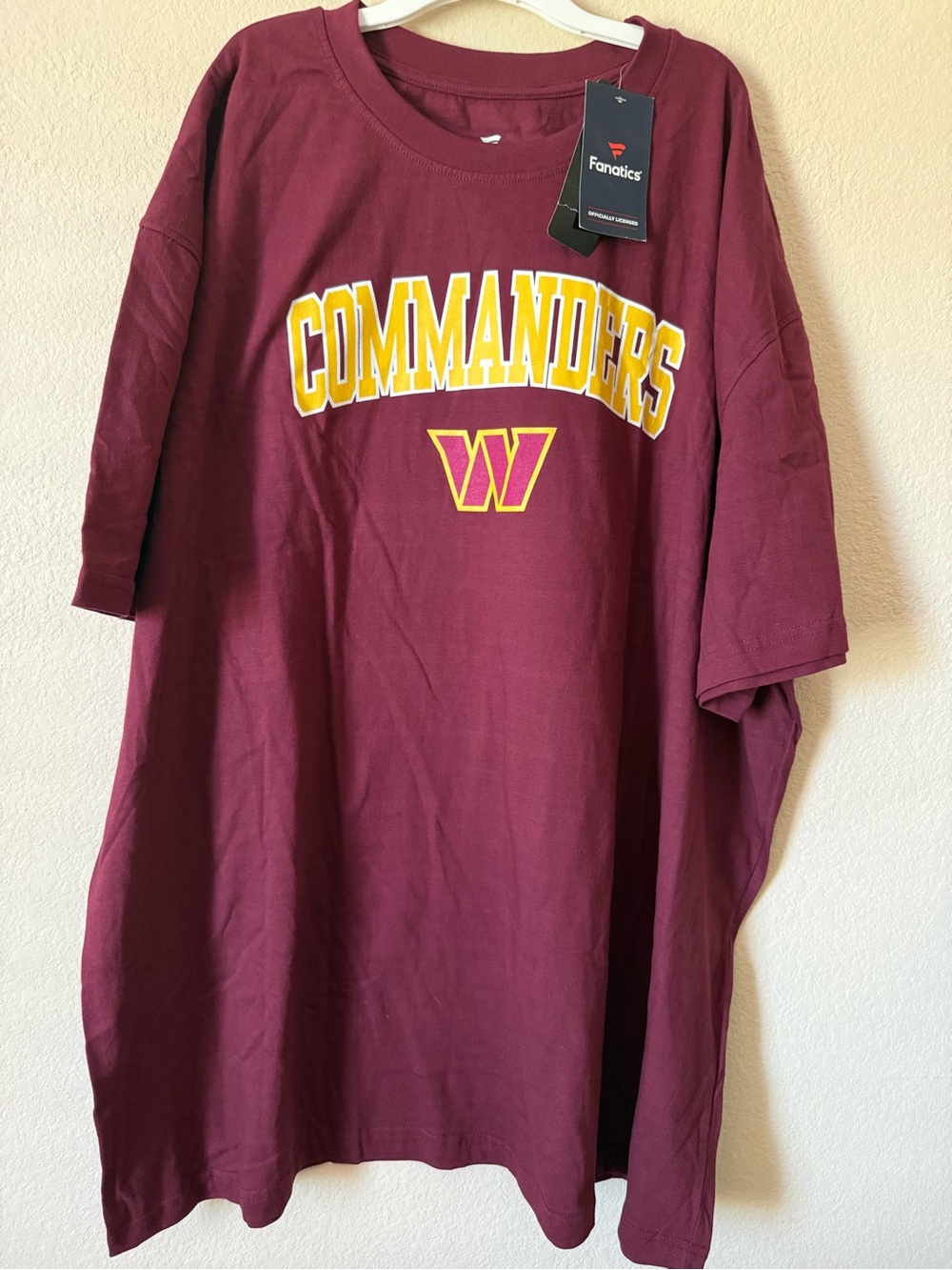 Fanatics Washington Commanders NFL T-Shirt Burgundy Short Sleeve Size 4XL